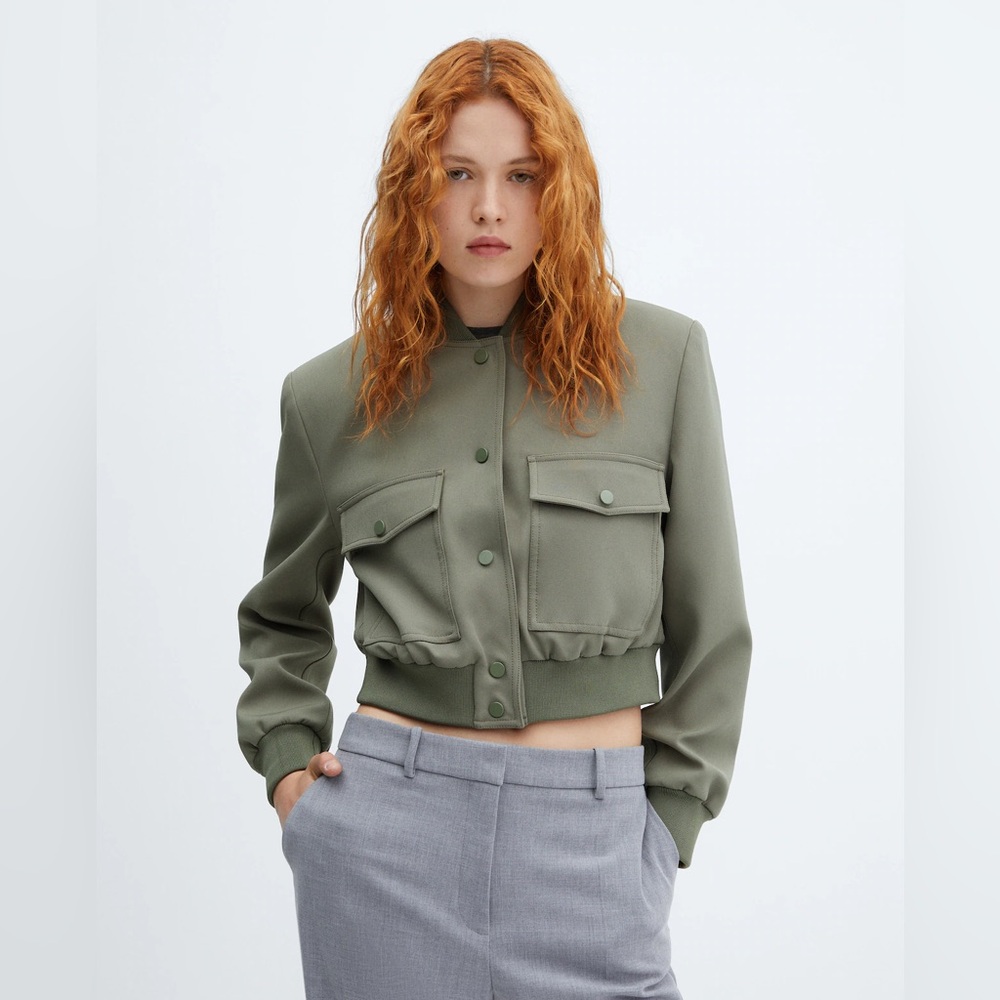 NWT - Mango - Bomber jacket with shoulder pads - Picture 3 of 12